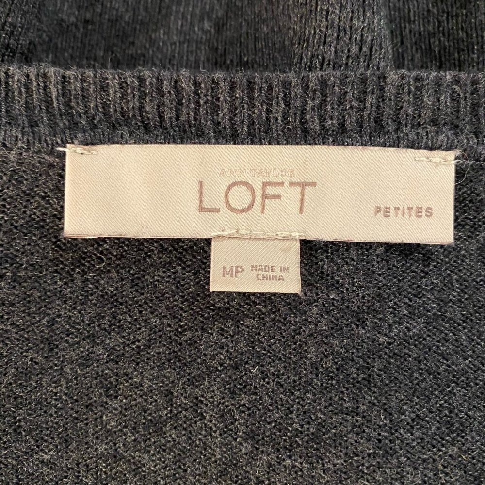 Ann Taylor LOFT Charcoal Cardigan with Gems - Picture 3 of 3